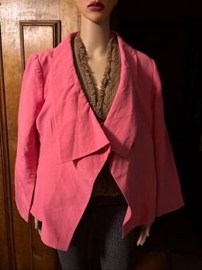 Armani Collezioni Pink Draped Open-Front Jacket